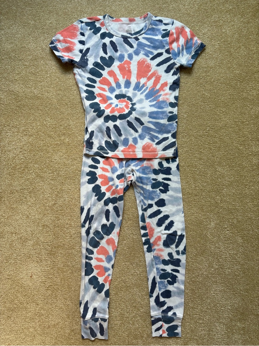 GAP Girls’ Tie-Dye Pajama Set 100% Organic Cotton Size 10